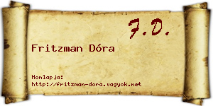 Fritzman Dóra névjegykártya