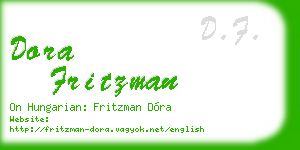 dora fritzman business card
